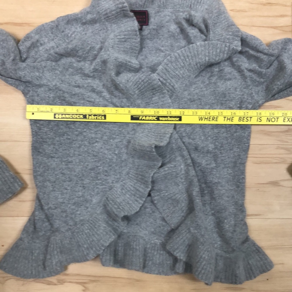 Colour‎ Works Ruffle Gray Soft Angora Wool Cardigan - Picture 12 of 13